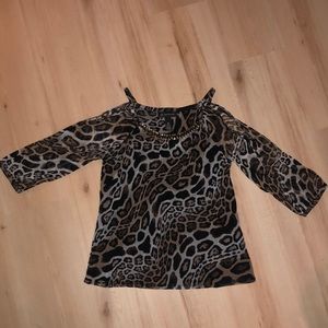Cheetah Peekaboo 3/4 Sleeve Shirt